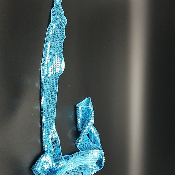 Aqua sequins tie belt - Picture 2 of 2